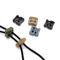 Miniatyrbillede 4 af 9: 4 stk Fjedersnor Låse Toggle Stopper SORT Black
