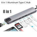 Miniatyrbild 11 av 11: 8 i 1 Typ C till USB-C Hub 4K HDMI Adapter USB 3.0-port