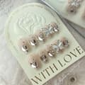 10st/kartong 3D Butterfly Handmade Nails Splinter Diamond False XSShort