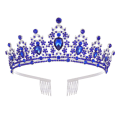Miniatyrbild 1 av 9: Lyxig barock vintage brudkrona tiara BLÅ Blue