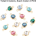 Miniatyrbillede 2 af 4: Cubic Zirconia Charms Charms Flade Runde Flade Runde Glas Links