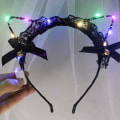 Miniatyrbilde 8 av 10: LED Feather Wreath Crown pannebånd 2 2 2