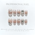 Miniatyrbild 1 av 8: Pure Manual False Nail Smiling Cat Eyes Handgjorda naglar SSHORT SSHORT
