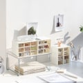 Miniatyrbilde 9 av 10: Oppbevaringsboks Desktop Organizer 4 GRIDS BLÅ 4 GRIDS BLÅ 4 grids blue