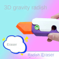 Miniatyrbillede 8 af 10: Gravity Carrot Eraser Dekompressionslegetøj GRØN&RØD UDEN ETIKET green&red Without label-Without label