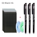 Miniatyrbillede 1 af 10: 55 STK/SÆT Sletbar gelpen INS Bjørn/køer/blade 02-SORT Blæk 02-Black Ink