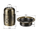 Miniatyrbilde 2 av 10: Edison E27 Pæreholder Lyssokkel med ring BRONSE Bronze