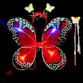Pikkukuva 3 / 10: LED-lasten pukurekvisiitta Butterfly Wings -setit KELTAINEN 3 Yellow 3 Pcs/set-3 Pcs/set