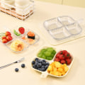 Miniatyrbilde 10 av 10: Delt matoppbevaringsbrett Fruktfat HVIT White