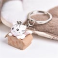 Miniatyrbilde 1 av 8: 4 stk Kartong Katt nøkkelring Bilnøkkelholder HVIT White