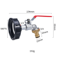 Miniatyrbilde 1 av 10: 1/2'' 3/4'' IBC Tank Dren Kran Adapter Connector S60X6 Til Hage Kran Bytte 1/2