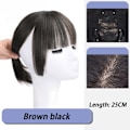 Miniatyrbillede 1 af 10: Princess Cut Bangs Syntetisk paryk BRUN SORT BRUN SORT Brown black