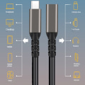 Pikkukuva 2 / 10: USB 3.2 Type-C -jatkokaapeli USB-C PD 100W uros-naaras 2M 2m