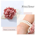 Miniatyrbild 6 av 8: 2ST Brud handled Blomma Rose Armband BEIGE Beige