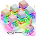 Miniatyrbillede 9 af 10: Keyboard Clicker med LED-lys Tastatur Fidget Toys LYSEBLÅ light blue