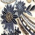 Miniatyrbild 5 av 10: Mesh Broderi Blomma Spets Patch Paljett Broderad Patch CC C