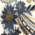 Miniatyrbillede 5 af 10: Mesh Broderi Blomster Blonde Patch Pailletter Broderet Patch B B B