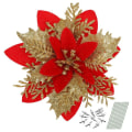 Miniatyrbillede 6 af 8: 8stk Juleblomst Juletræ Blomster SORT SORT black