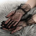Miniatyrbillede 8 af 9: 2 Stk Dot Print Tyl Handske Sort Hvid Mesh Handske 3 3 3