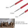 Miniatyrbillede 5 af 10: Carving Indentation Pen Clay Crimping Pen Læder Gravering Pen