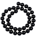 Pikkukuva 4 / 4: Luonnolliset mustat Onyx Stone Semi Gemstone helmet Pyöreät löysät helmet