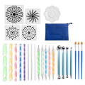Miniatyrbillede 1 af 10: 25 stk/sæt Mandala Dotting Tool Painting Rock Art Pen