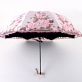 Miniatyrbilde 5 av 10: Paraply Uv Paraply APRIKOS GUL 3-FALL 3-FALL Apricot Yellow 3 Fold-3 Fold