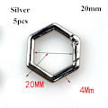 Miniatyrbilde 2 av 10: 5stk Fjær Hexagon-Ring Spenner Karabin SORT 25MM Black 25mm