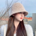Miniatyrbillede 9 af 10: Kvinder Bucket Hat Uld Cap SORT Black