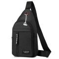 Miniatyrbillede 1 af 9: Herre Brysttaske Skuldertaske SORT black