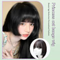 Miniatyrbillede 2 af 10: Princess Cut Bangs Syntetisk paryk BRUN SORT BRUN SORT Brown black