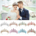 Miniatyrbilde 6 av 8: Legering Crown Wedding Tiara Crystal Rhinestone Crown BLÅ Blue