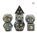 Miniatyrbilde 1 av 10: 7 stk/sett DND metallterninger polyedriske terninger 09 09 09