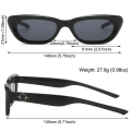 Miniatyrbillede 3 af 10: Cat Eye Solbriller Star Y2K Solbriller SORT-GRÅ SORT-GRÅ Black-Gray
