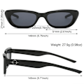 Miniatyrbillede 3 af 10: Cat Eye Solbriller Star Y2K Solbriller SORT-SORT SORT-SORT Black-Black