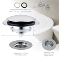 Miniatyrbilde 5 av 7: Dain-stopper for badekar Pop Up-avløpsstopper for badekar