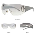 Miniatyrbillede 2 af 10: Y2K solbriller til kvinder Wrap Around SORT/TE SORT/TE Black/Tea