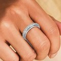 Miniatyrbillede 3 af 10: Daisy Roterende Ring Finger Ring Delikat 9 9 9