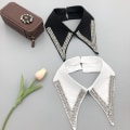 Miniatyrbilde 6 av 10: Pearl Fake Collar Avtagbar krage Halslinje SVART 1 1 black 1-1