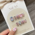 Miniatyrbild 7 av 7: 10st Love Mocha Handmade Nails Pure Manual False Nail LLONG LLong