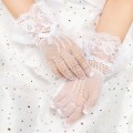 Miniatyrbild 7 av 10: Fishnet Mesh Handskar Brudhandskar VIT White