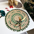 Miniatyrbild 6 av 7: Julunderlägg i jute Vävd bordstablett GRÖN C C GREEN C-C