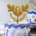 Pikkukuva 4 / 10: Peace Dove Cross Cake Topper GOLD Gold