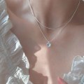 Miniatyrbild 6 av 6: 4 st vattendroppe hänge hjärta halsband dubbelt lager Silver