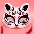 Miniatyrbilde 5 av 10: 2 stk Anime Foxes Mask Festrekvisitter 14 14