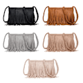 Miniatyrbilde 10 av 10: Fringe Crossbody Bag Sling Bag SVART Black