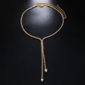 Pikkukuva 7 / 10: Täysi tekojalokivi ketju Choker Diamond Statement kaulakoru GOLD Gold Style 3-Style 3