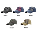 Pikkukuva 2 / 10: Kirjekirjonta Baseball-lippikset Distressed haalistuneet hatut khaki&coffee