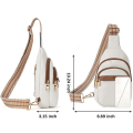 Miniatyrbillede 2 af 8: Læder Crossbody taske Solid Fanny Pack WHITE white