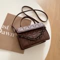 Rutig Axelväska Crossbody Väskor KAFFE coffee